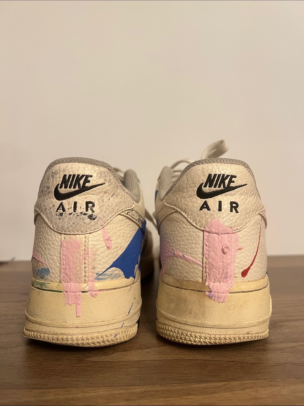Nike Men's Paint-Splatter Air Beige with Multicolor Accents - Picture 4 of 8